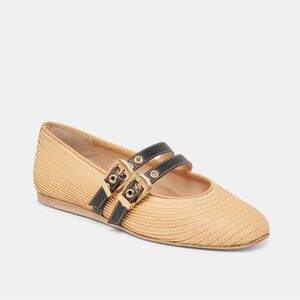 Dolce Vita Baylee Wide Ballet Flats Natural Raffia (No Box)